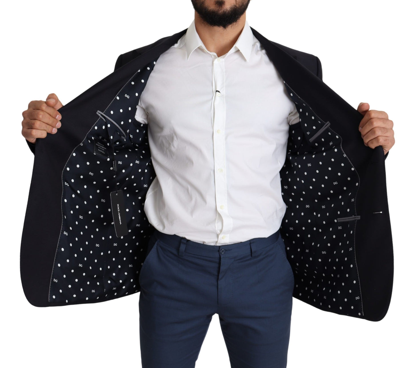 Blazer elegante de lana virgen negra para hombre