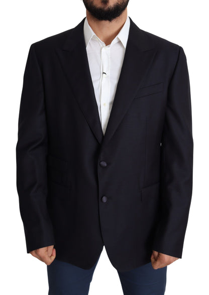 Blazer elegante de lana virgen negra para hombre