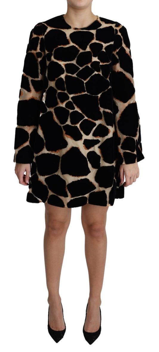 Chic Giraffe Print Shift Mini Dress