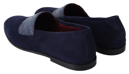 Elegante Loafer aus blauem Wildleder