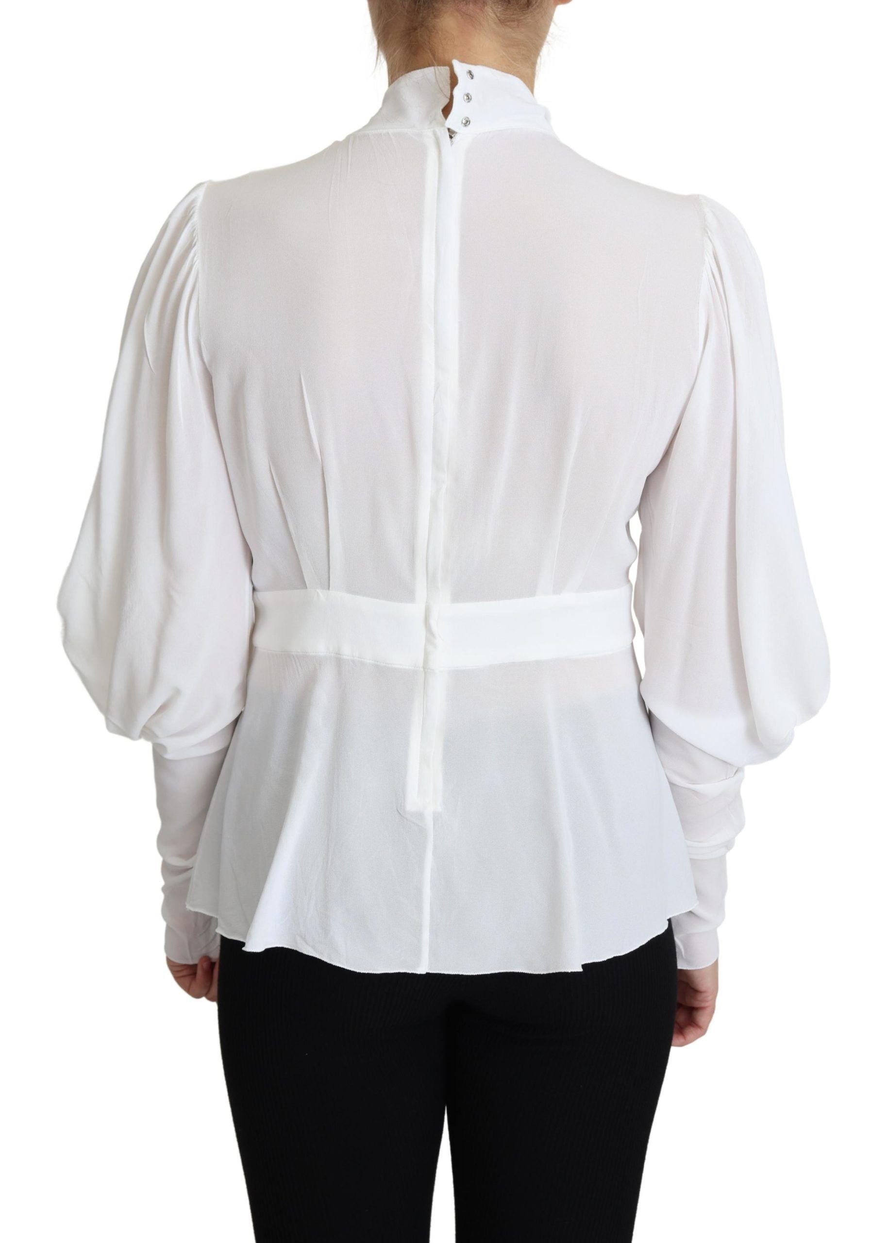 Elegant Snow-White Viscose Blouse