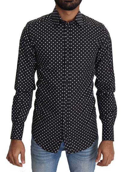 Elegantes Polka Dot Langarmhemd für Herren