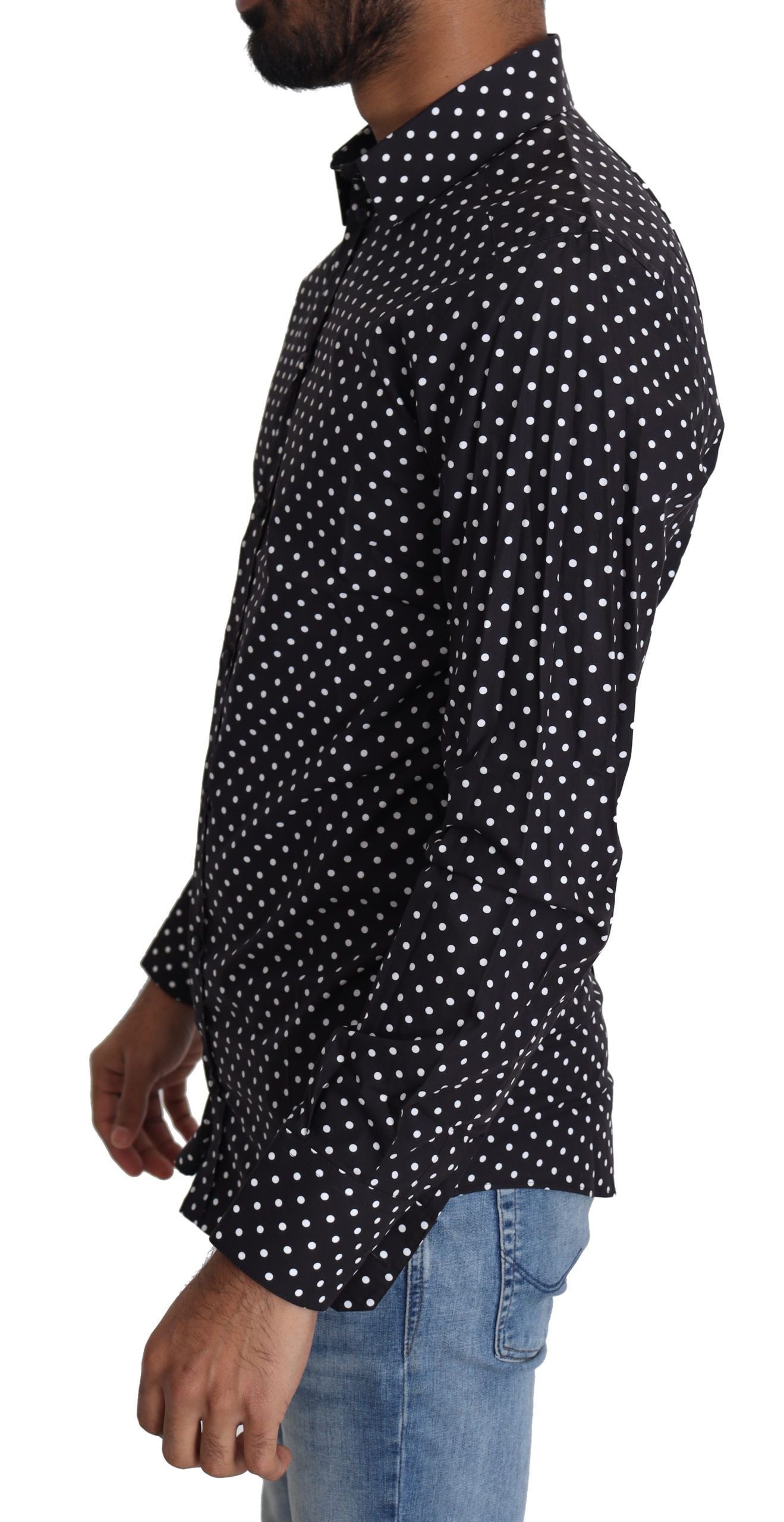 Elegantes Polka Dot Langarmhemd für Herren