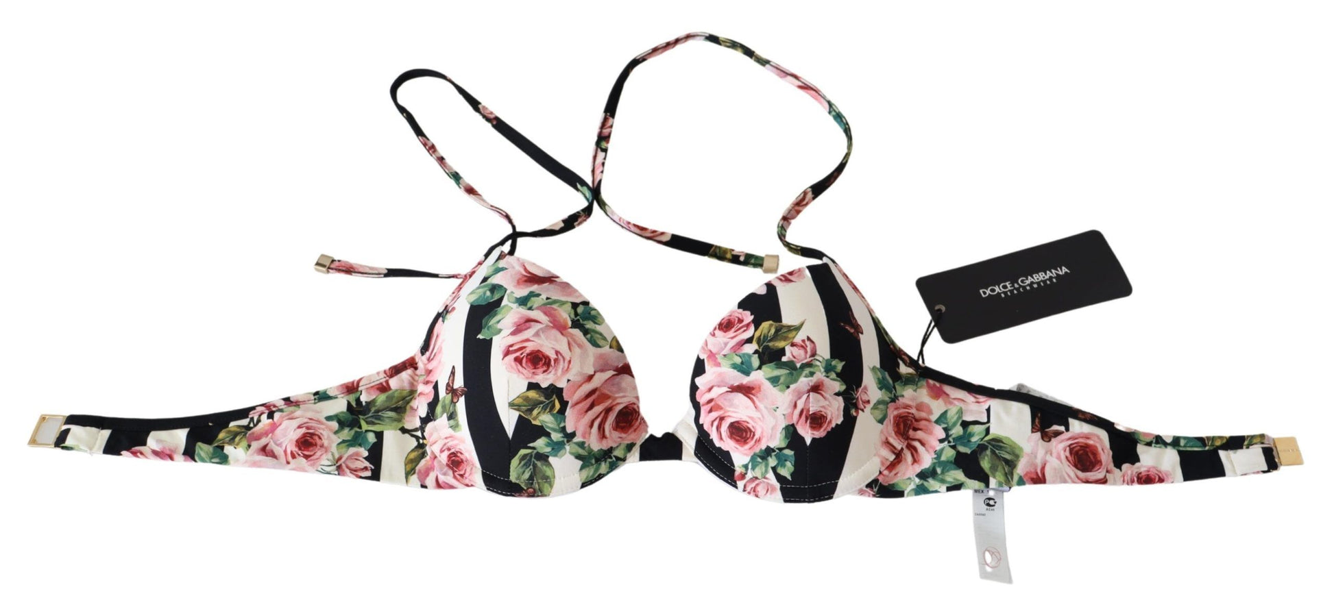 Elegant Rose Print Bikini Top