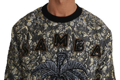 Rundhalspullover „Samba“ mit Jacquard-Palme