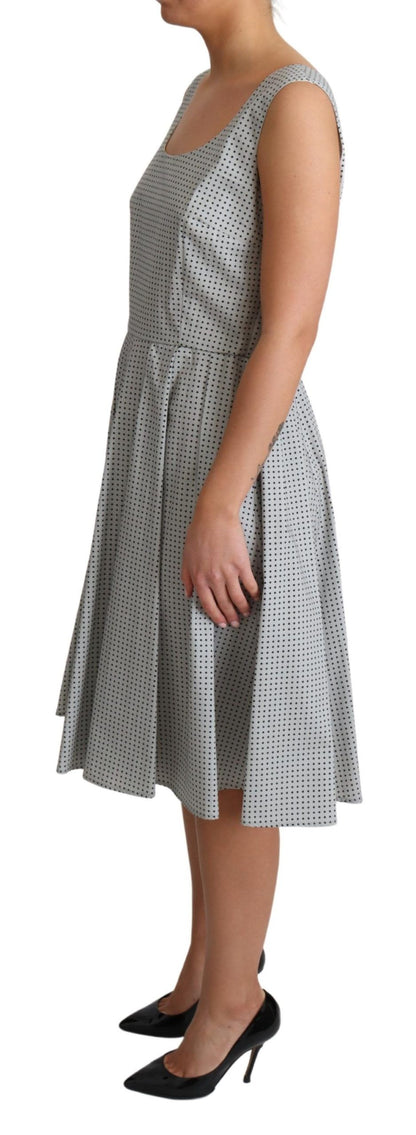 Schickes ärmelloses A-Linien-Kleid mit Polka Dots