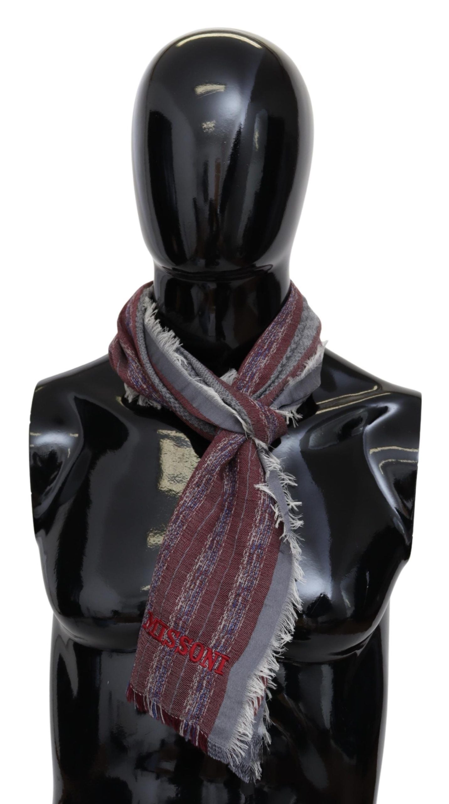 Chic Multicolor Wool Blend Designer Scarf