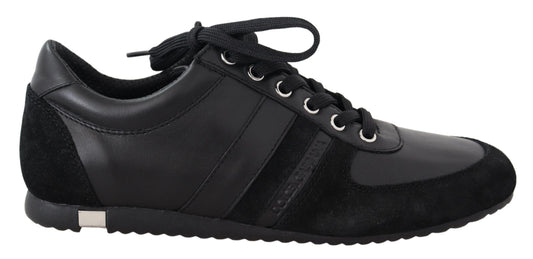 Elegante schwarze Sport-Sneakers aus Leder