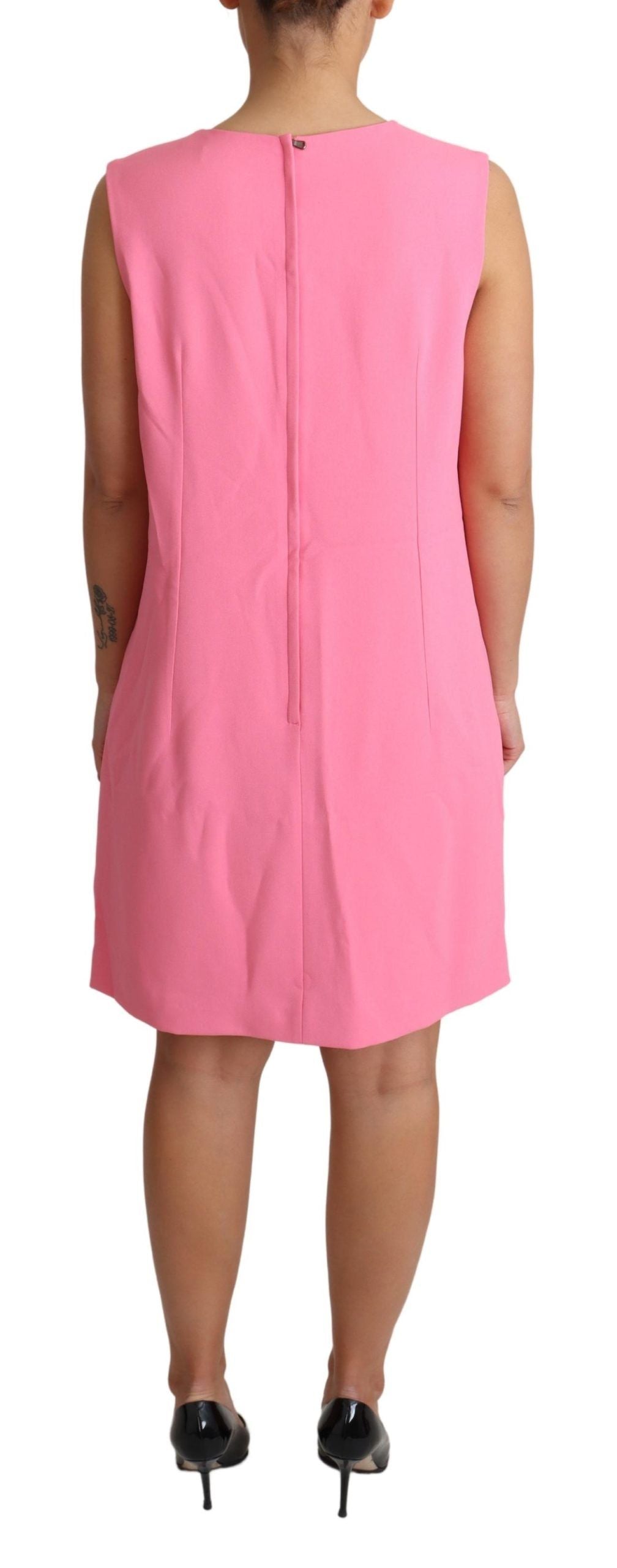 Elegant Pink Shift Knee Length Dress