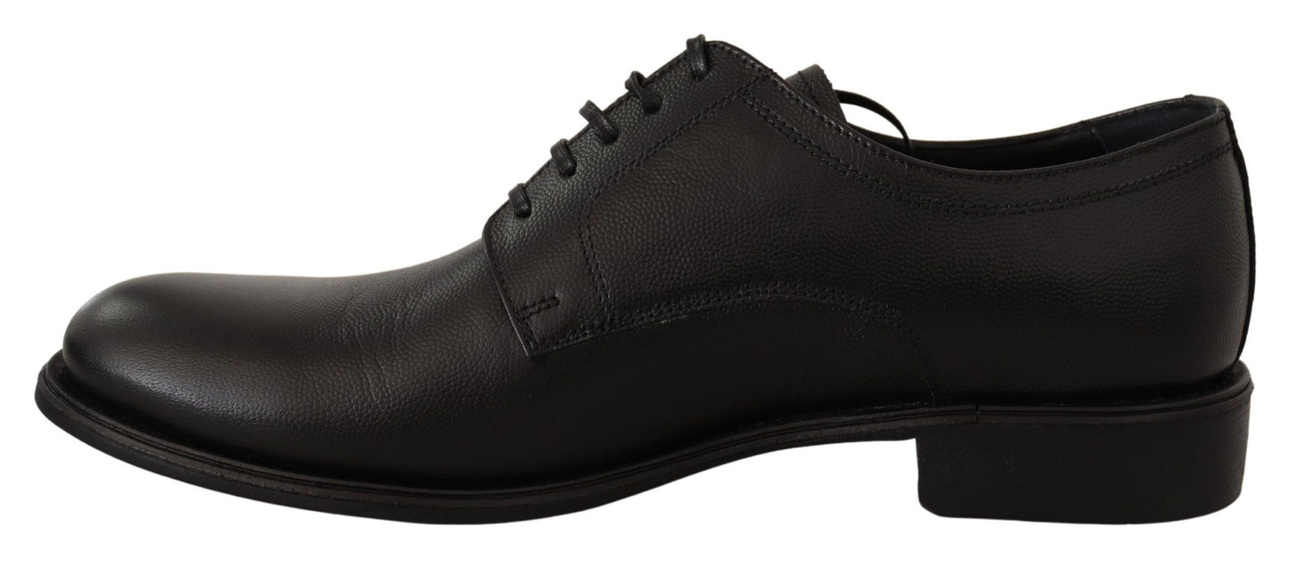 Elegante Derby-Schuhe aus schwarzem Leder