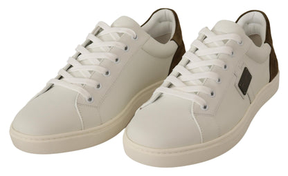 Zapatillas elegantes de piel blanca para hombre