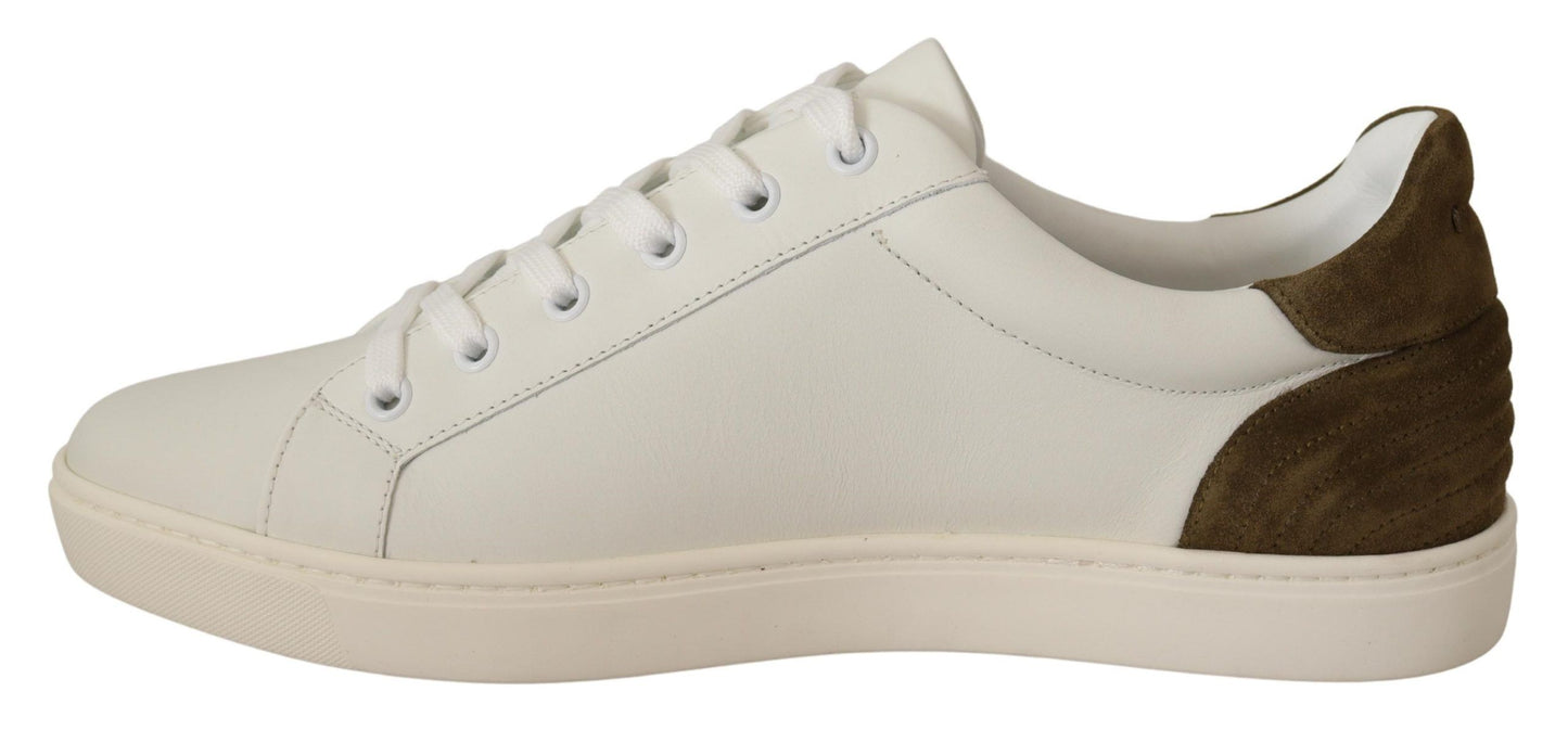 Zapatillas elegantes de piel blanca para hombre