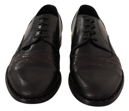 Zapatos Derby Oxford elegantes de punta de ala negros