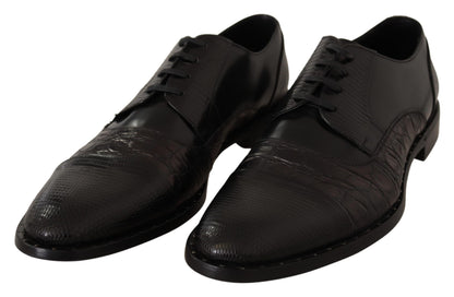 Zapatos Derby Oxford elegantes de punta de ala negros