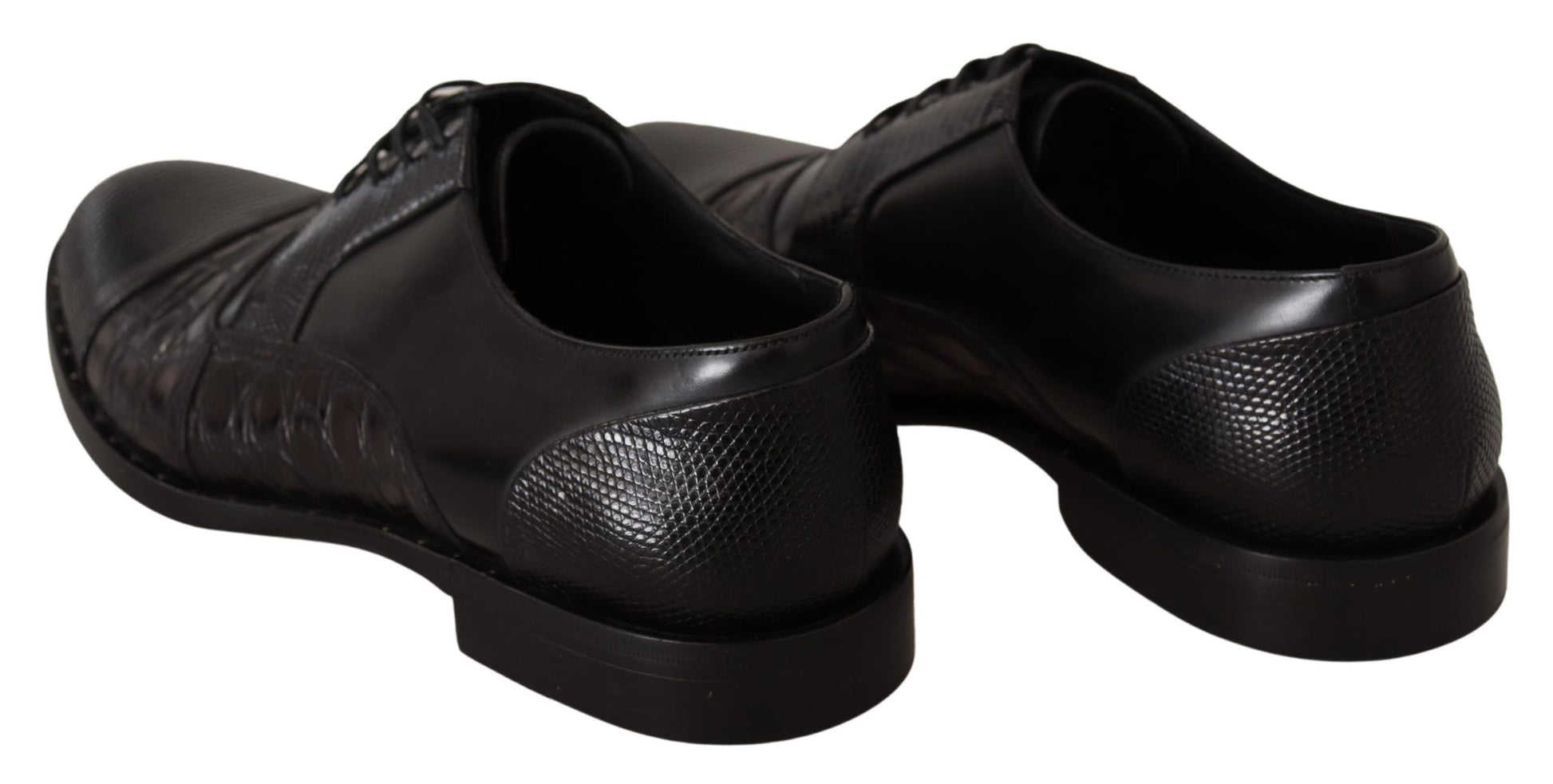 Zapatos Derby Oxford elegantes de punta de ala negros