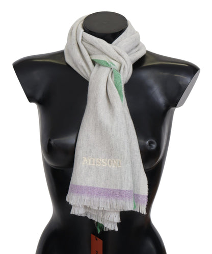 Multicolor Cashmere Line Pattern Scarf