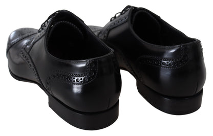 Elegante, schwarze Derby-Schuhe aus Leder