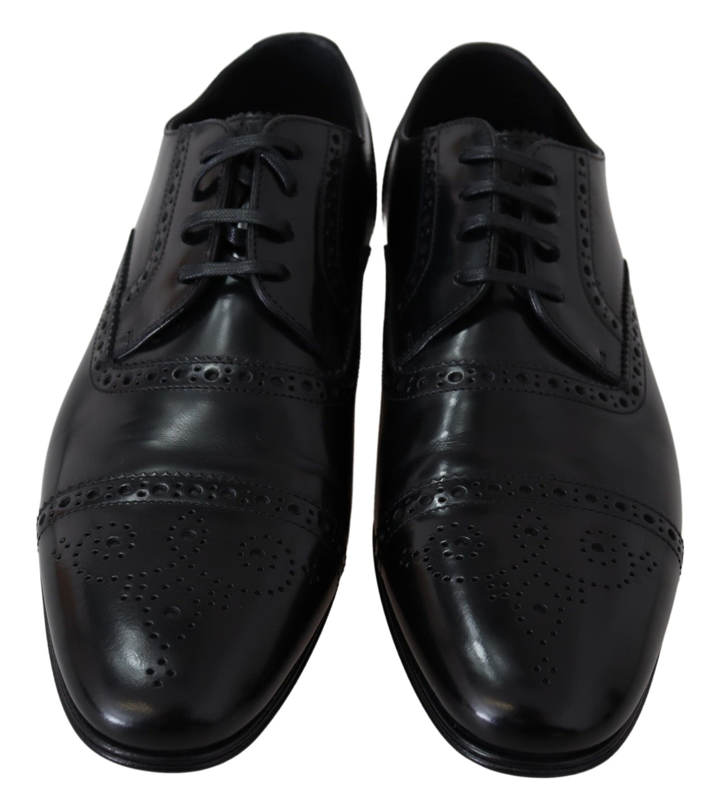 Elegante, schwarze Derby-Schuhe aus Leder