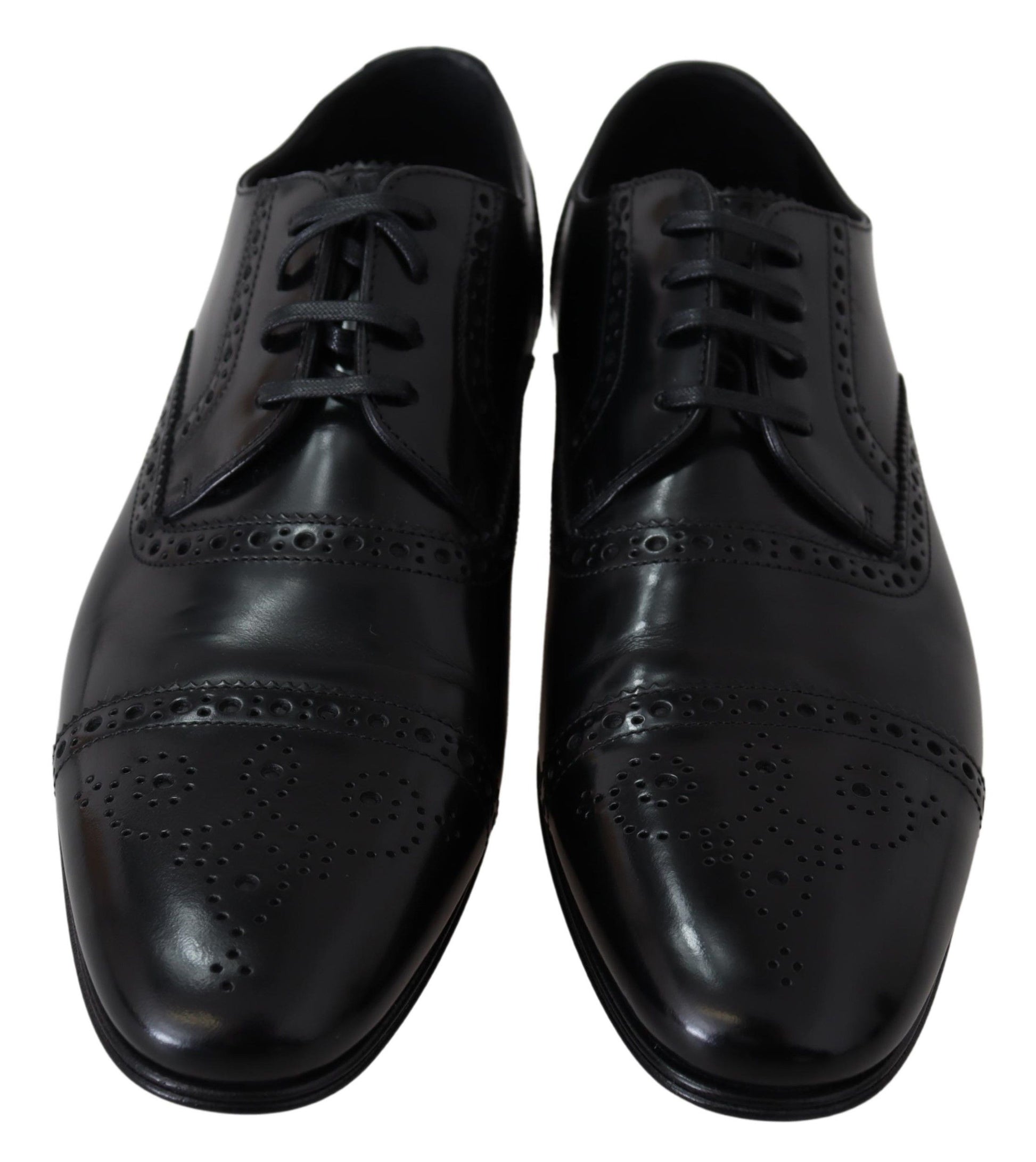 Elegante, schwarze Derby-Schuhe aus Leder