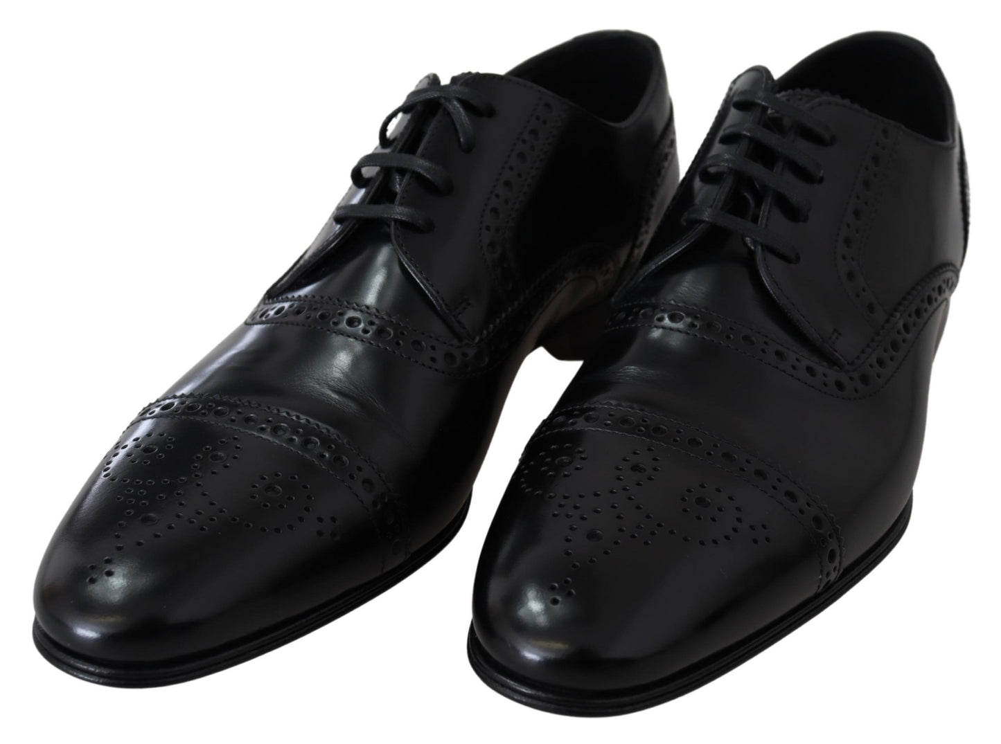 Elegante, schwarze Derby-Schuhe aus Leder