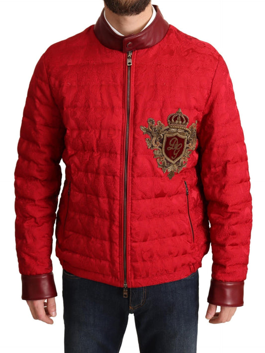 Chaqueta bomber de diseño en color rojo y dorado