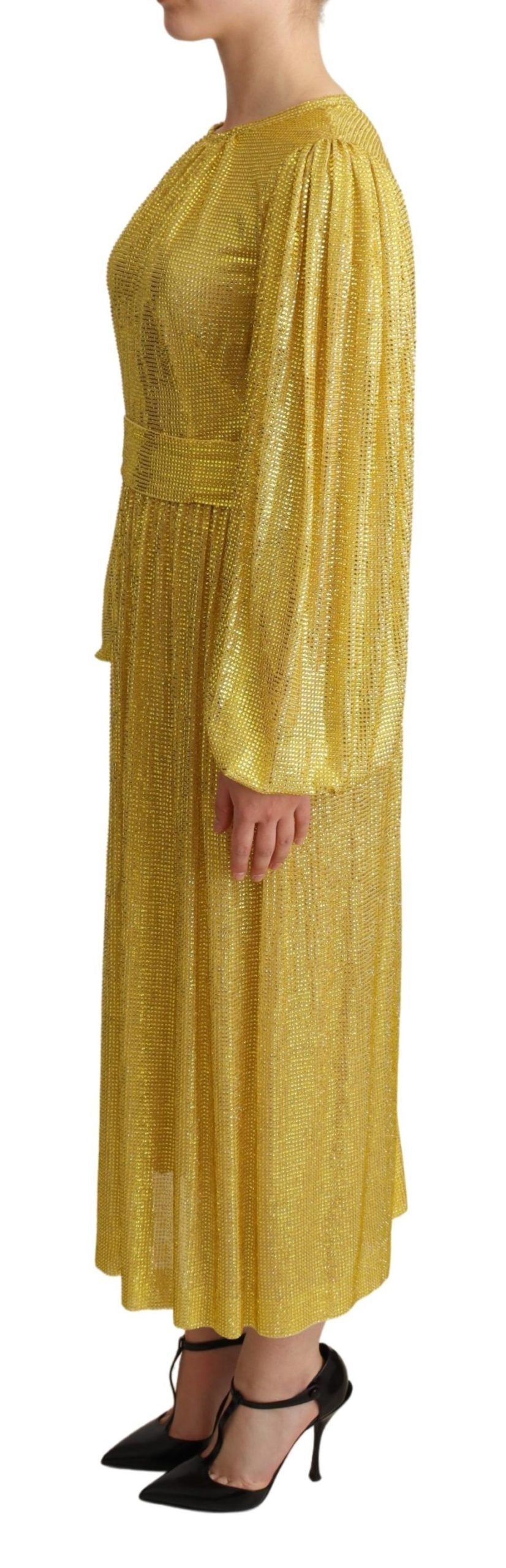 Crystal Embellished Pleated Maxi Dress