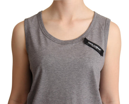 Elegantes ärmelloses Tanktop aus Baumwolljersey in Grau