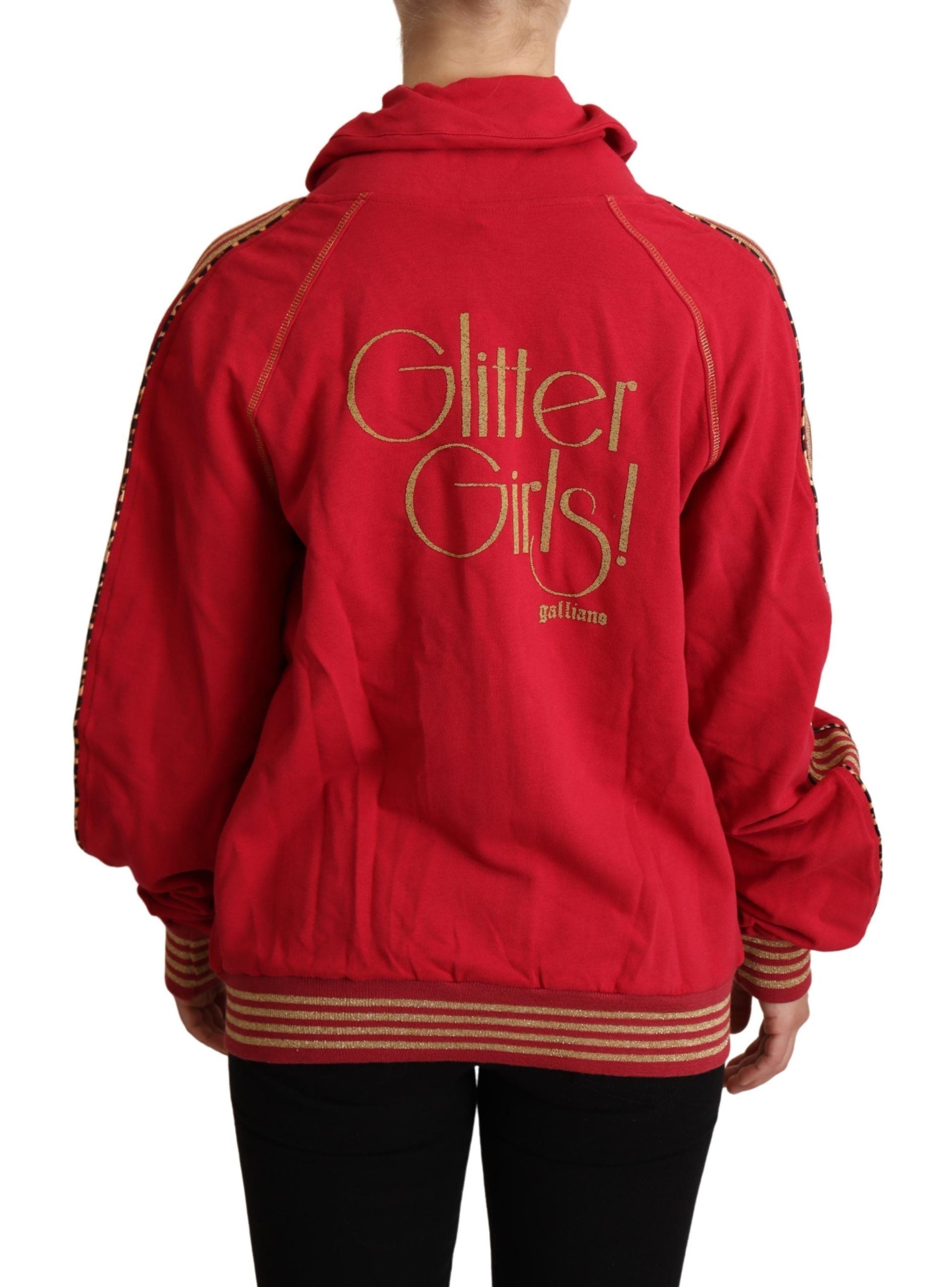 Radiant Red Cotton Full Zip Hooded Jacket