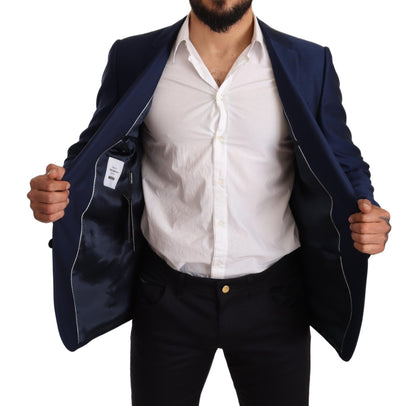 Eleganter blauer Martini-Blazer aus Schurwolle