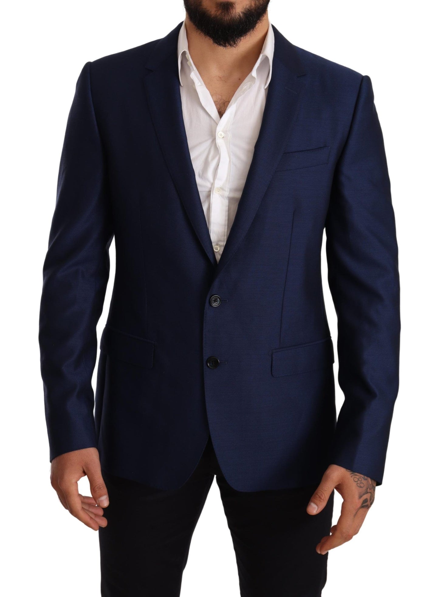 Eleganter blauer Martini-Blazer aus Schurwolle