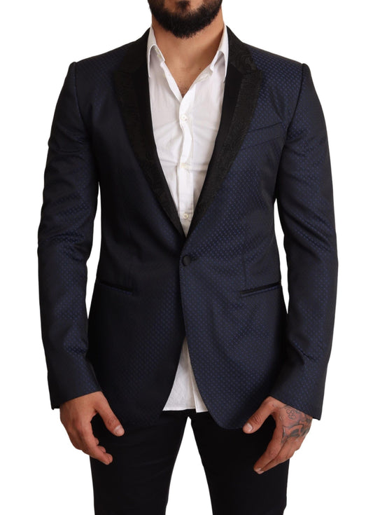 Elegant Blue Slim Fit Martini Blazer