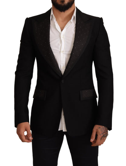 Chaqueta blazer negra elegante de corte entallado