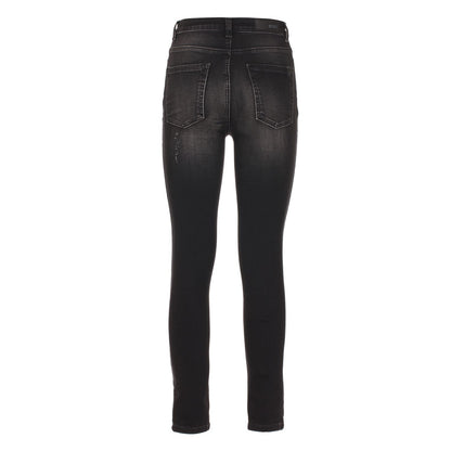 Pantalón de algodón negro para mujer