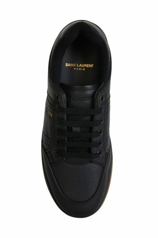 Elegante schwarze Low-Top-Sneakers aus Leder