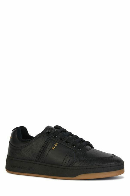 Elegante schwarze Low-Top-Sneakers aus Leder