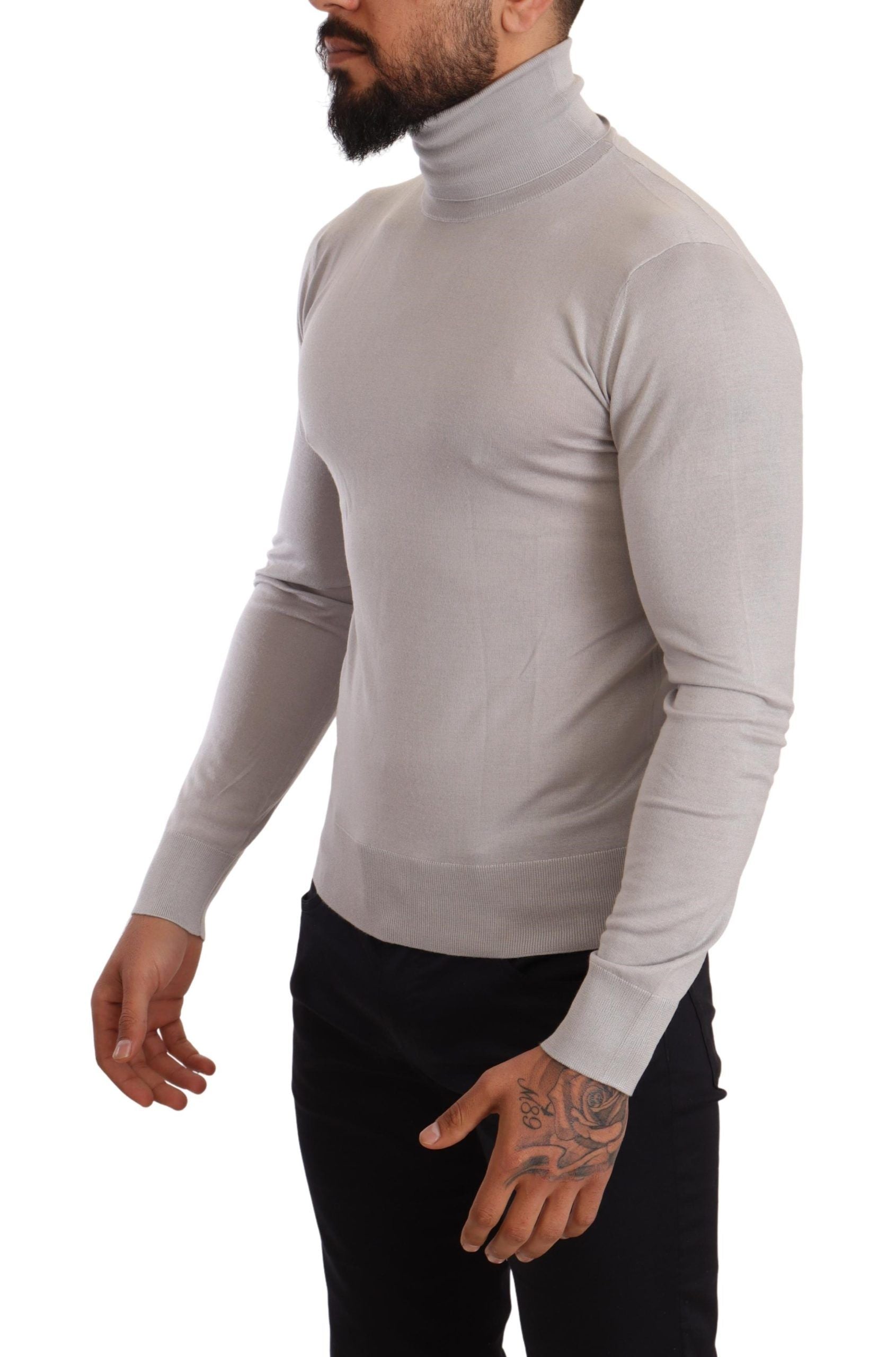 Eleganter Rollkragenpullover aus Kaschmir-Seide-Mischung