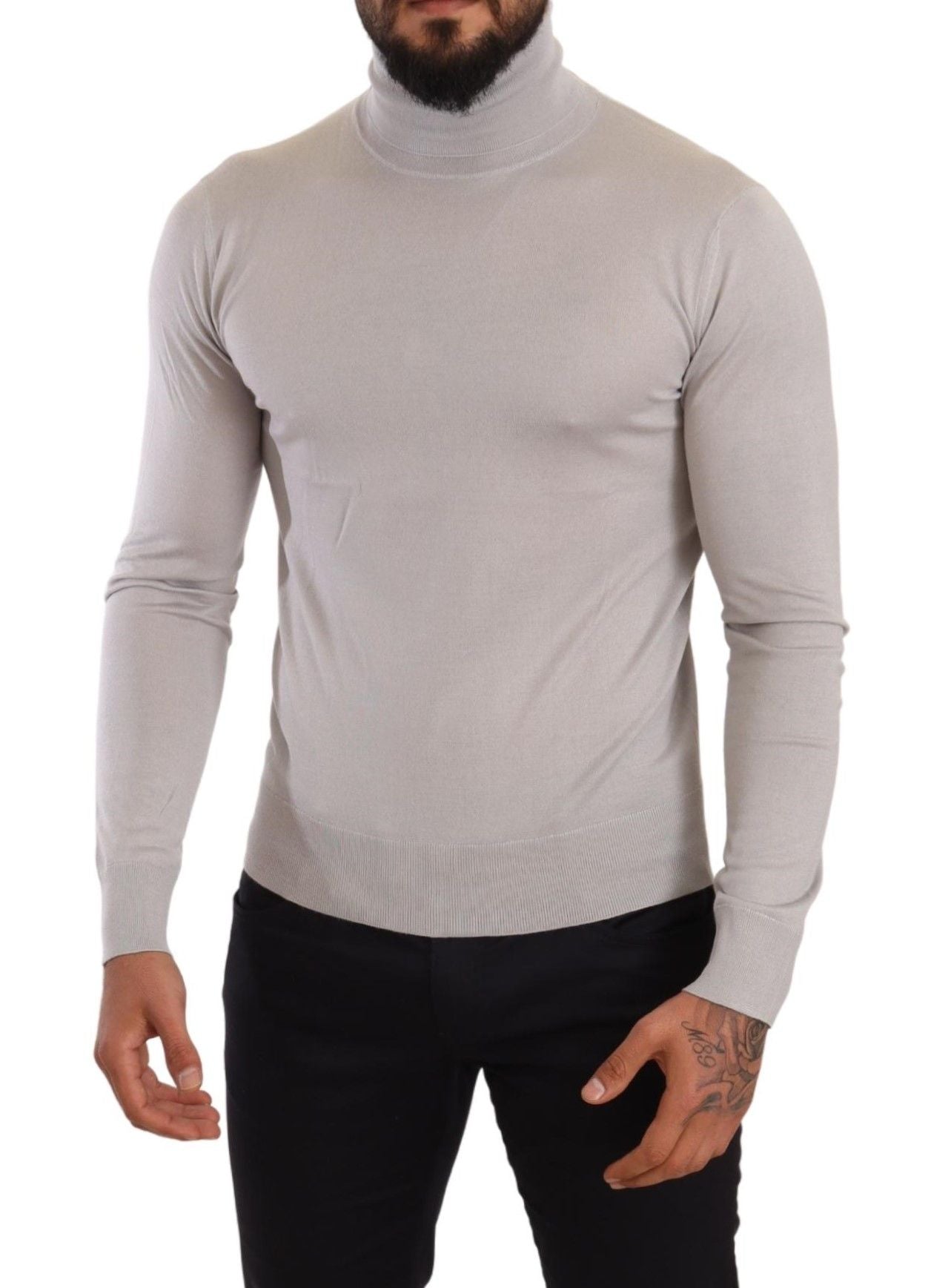 Eleganter Rollkragenpullover aus Kaschmir-Seide-Mischung