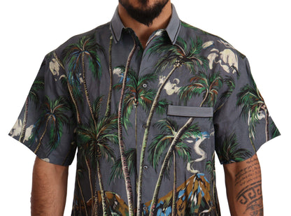 Camisa de hombre de lino y seda con elegancia tropical