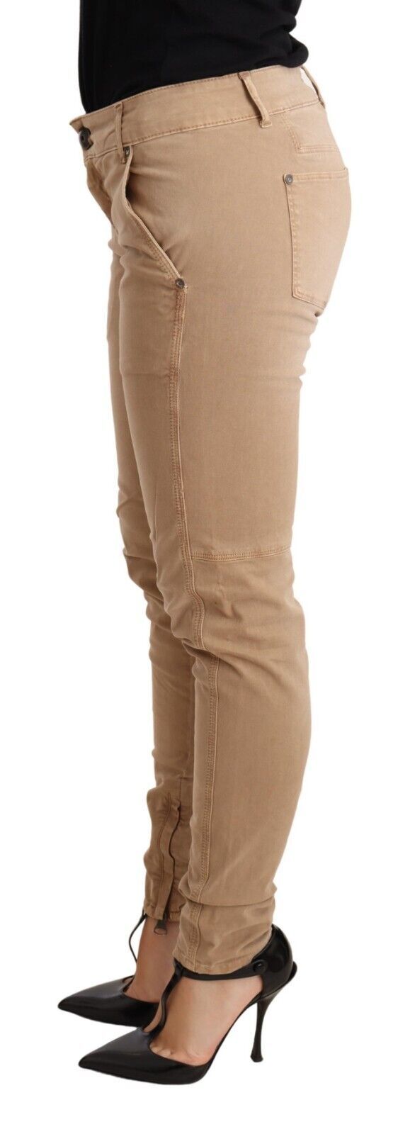 Schicke Skinny-Hose aus Baumwolle mit niedriger Taille