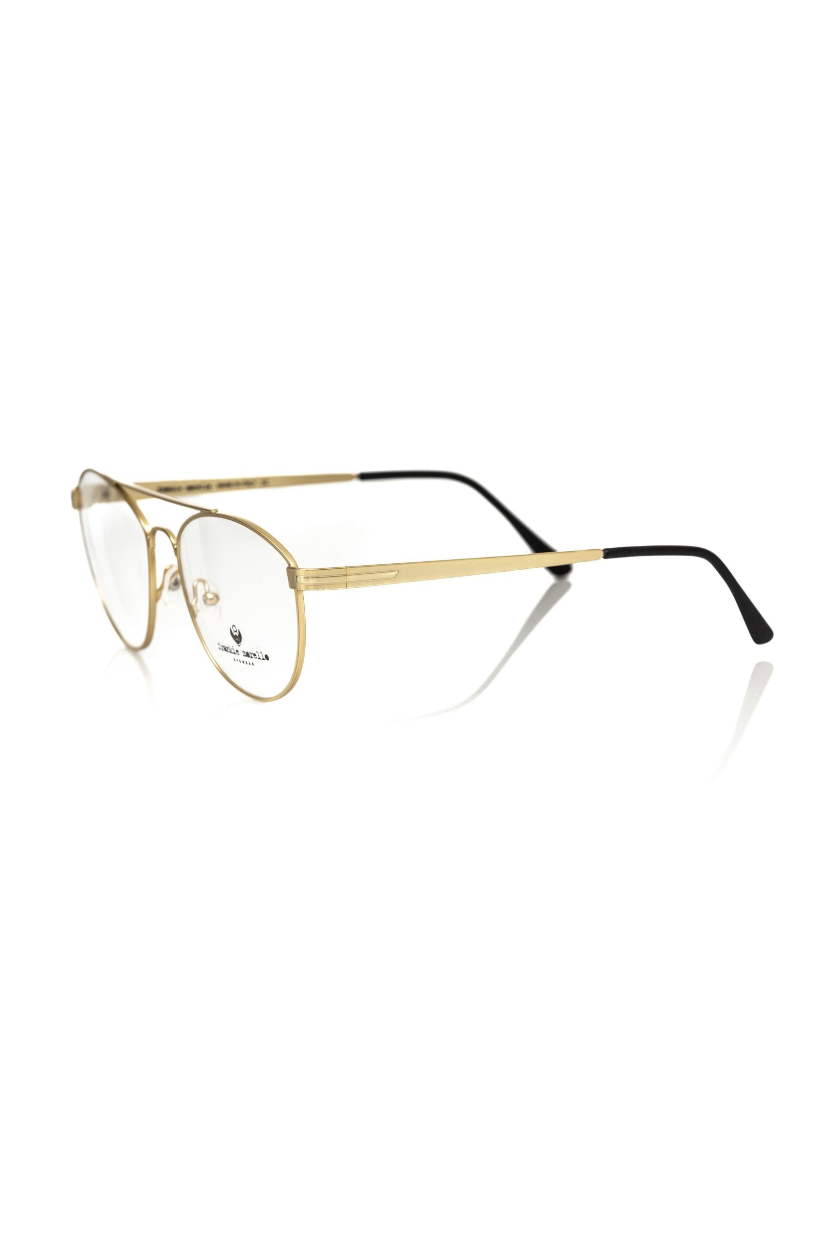 Gold Metallic Fiber Men's Frame Aviator Eyeglasses