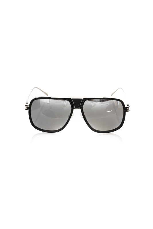 Schwarze Metallic-Sonnenbrille für Herren