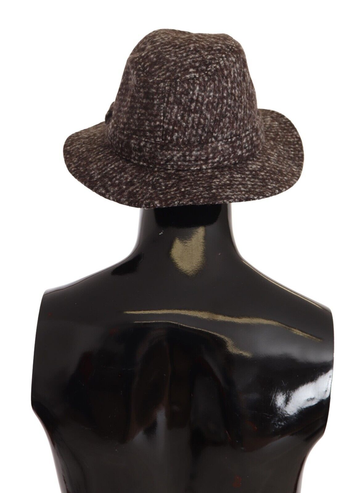 Elegante sombrero de ala ancha de tweed gris