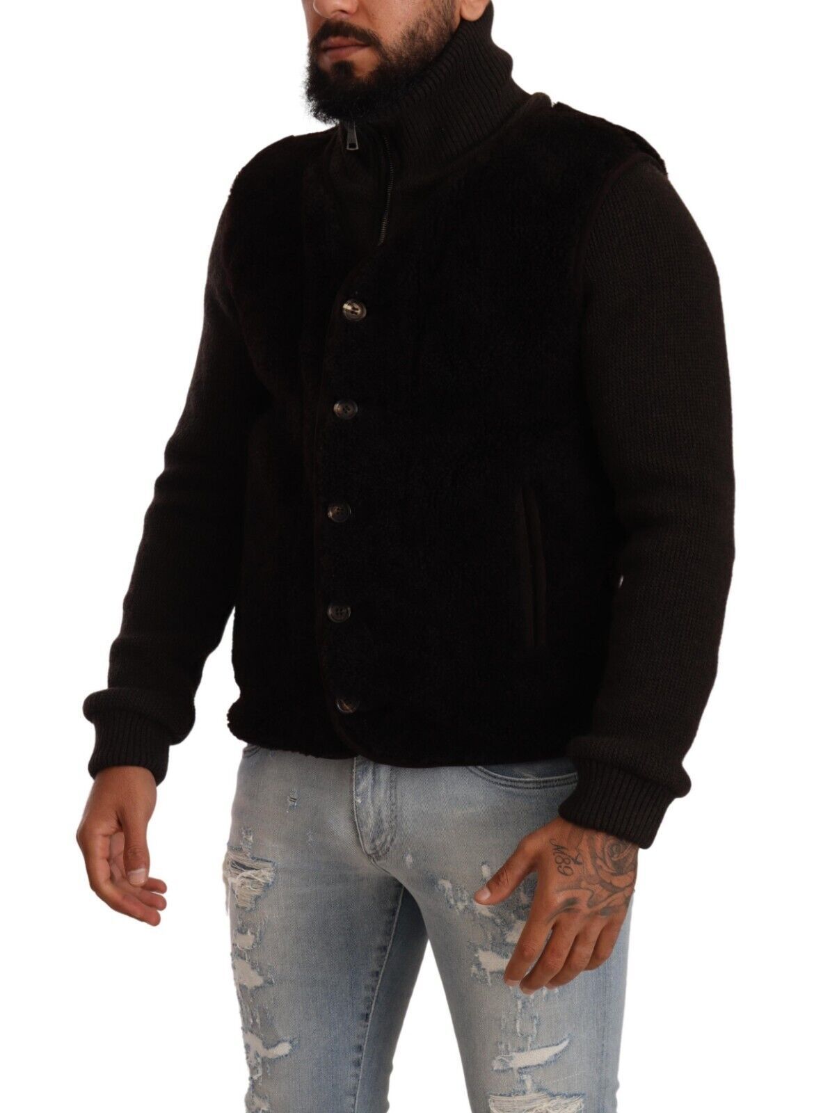 Elegante chaqueta bomber de cuero