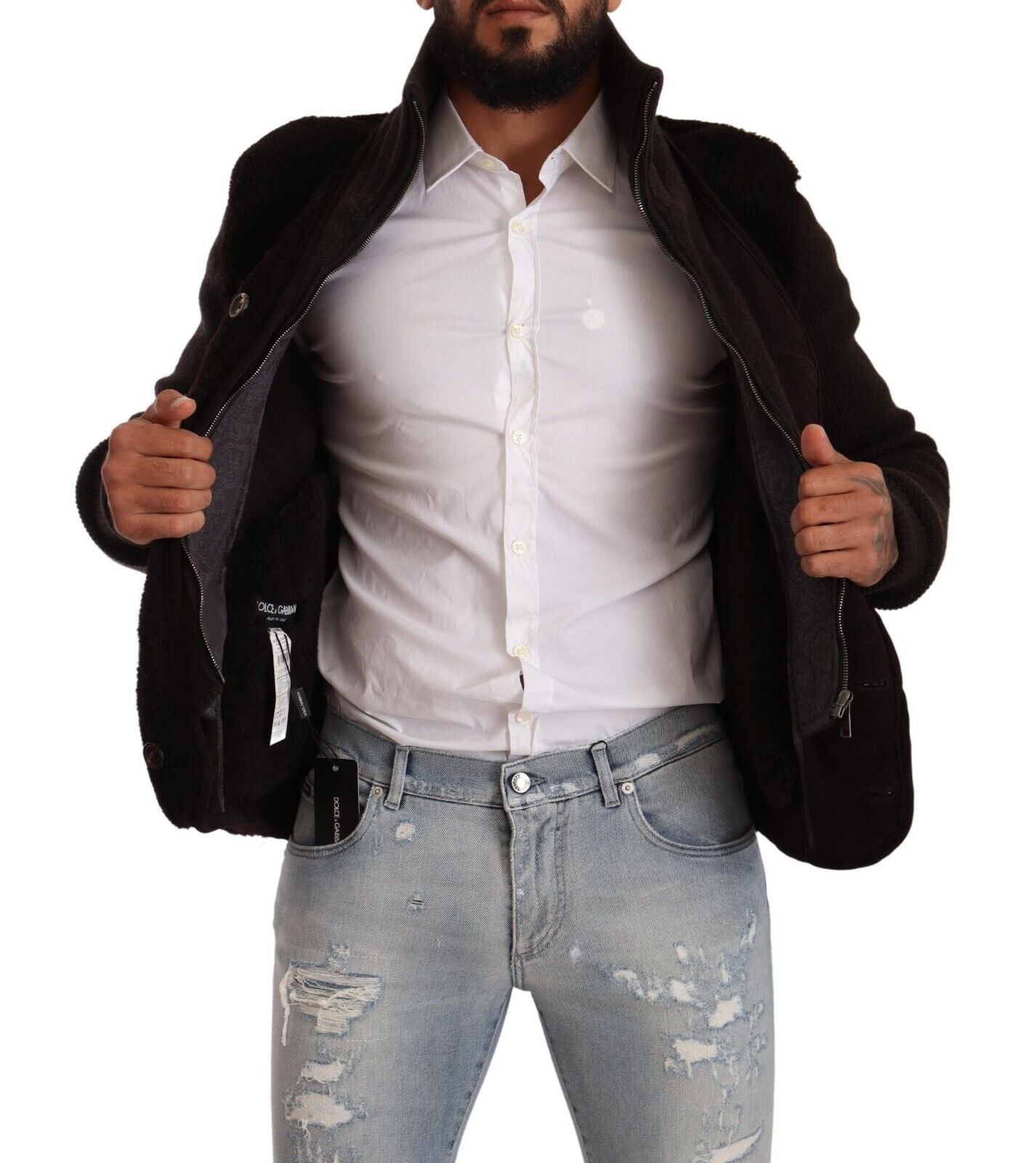 Elegante chaqueta bomber de cuero