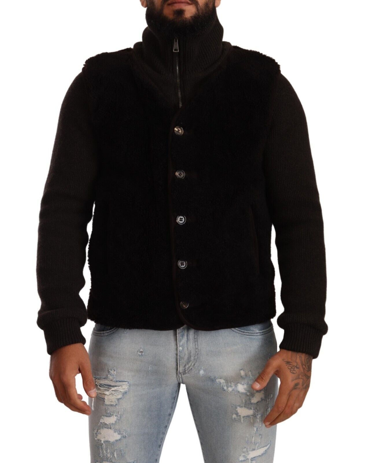 Elegante chaqueta bomber de cuero