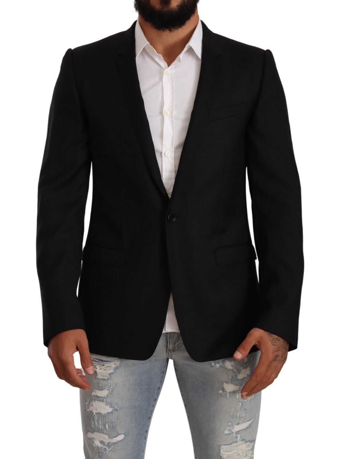 Blazer exclusivo de lana virgen negra