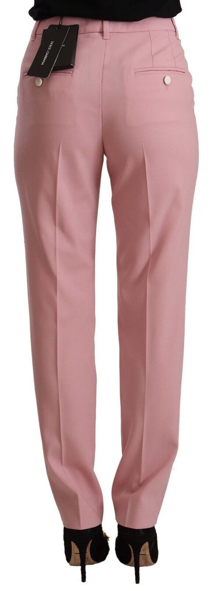 Pantalones elegantes de cintura alta en color rosa