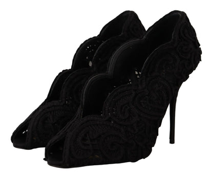 Elegant Black Lace Stiletto Heels