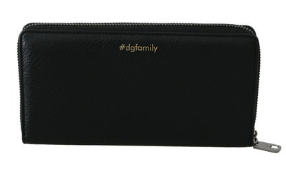 Elegant Black Leather Zip Wallet