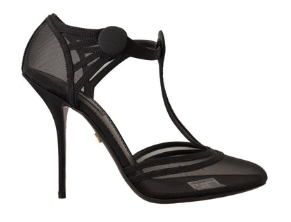 Elegante Mesh T-Riemchen Stiletto Pumps